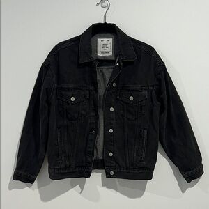 Pull&Bear Black Denim Trucker Jacket